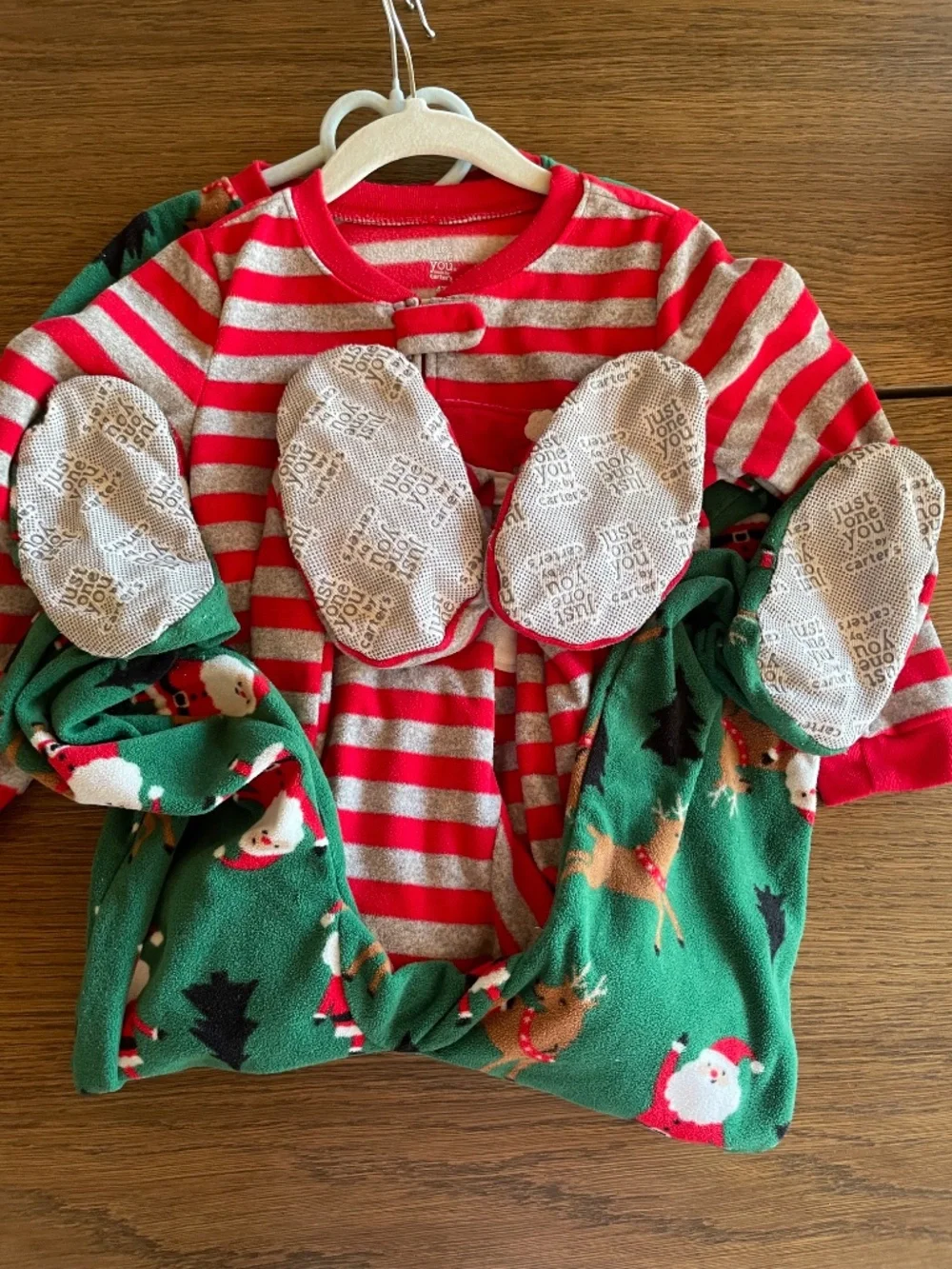 Boys Christmas Footed Pajamas Bundle Size 4 Carter’s 3-Pack